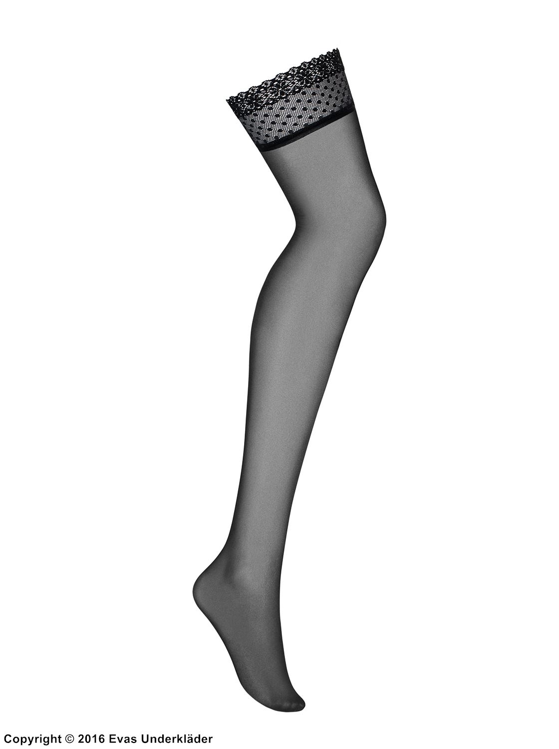 Romantic stockings, lace edge, small dots